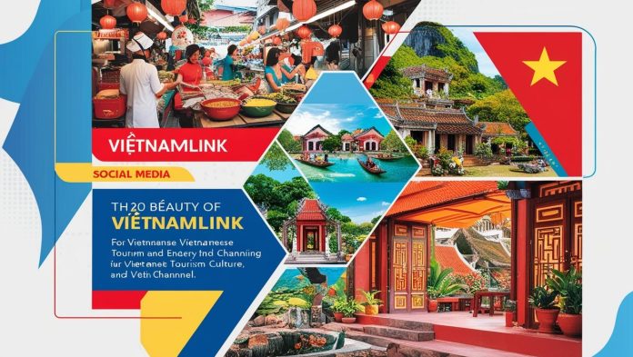 hay giup toi thiet ke mot hinh anh cho kenh truyen thong vietnamlink, day la kenh truyen thong mang xa hoi ve du lich van hoa am thuc